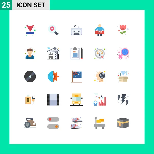 Universal Icon Symbols Group Modern Flat Colors Romance Worker Music — Stockový vektor