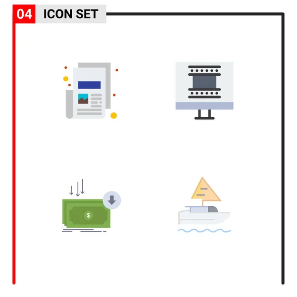 Universal Flat Icon Signs Symbole Für Nachrichten Schnitt Druck Fotorahmendesign — Stockvektor