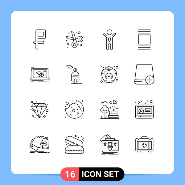 Creative Icons Modern Signs Symbols Internet Connection Achievement View Cover — Stock Vector