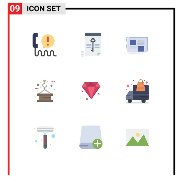 Universal Icon Symbols Gruppe Von Modernen Flachen Farben Für Heben — Stockvektor