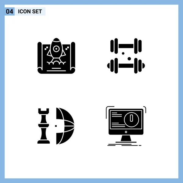 Stock Vector Icon Pack Mit Linienzeichen Und Symbolen Für Leistung — Stockvektor