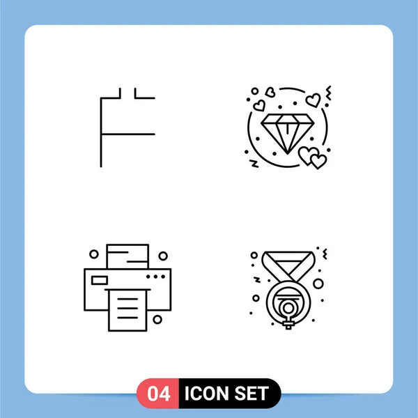 Modern Set Filledline Flat Colors Symbols First Coin Print Crypto — Stock Vector