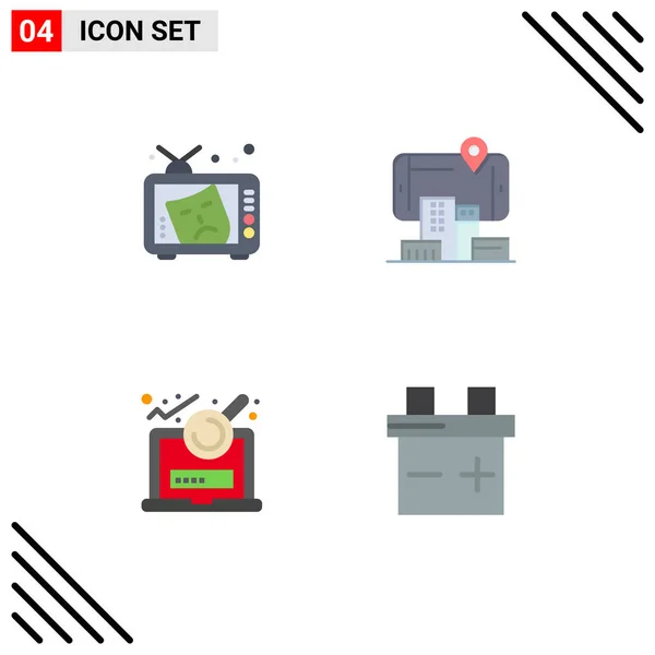 Pack Modern Flat Icons Signs Symbols Web Print Media Analysis — Stock Vector