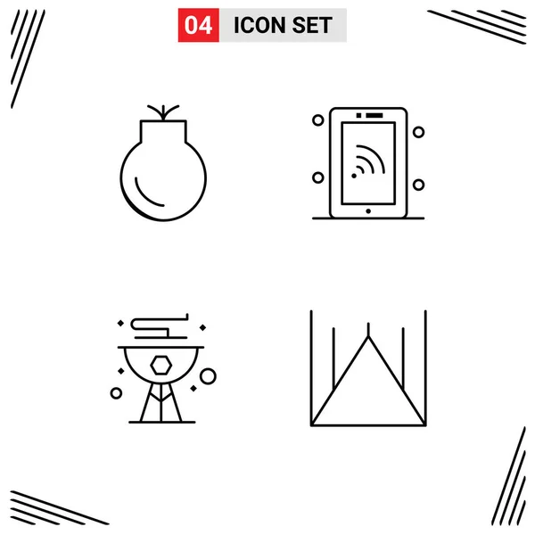 Icône Vectorielle Stock Paquet Signes Symboles Ligne Pour Pistolet Cuisinier — Image vectorielle