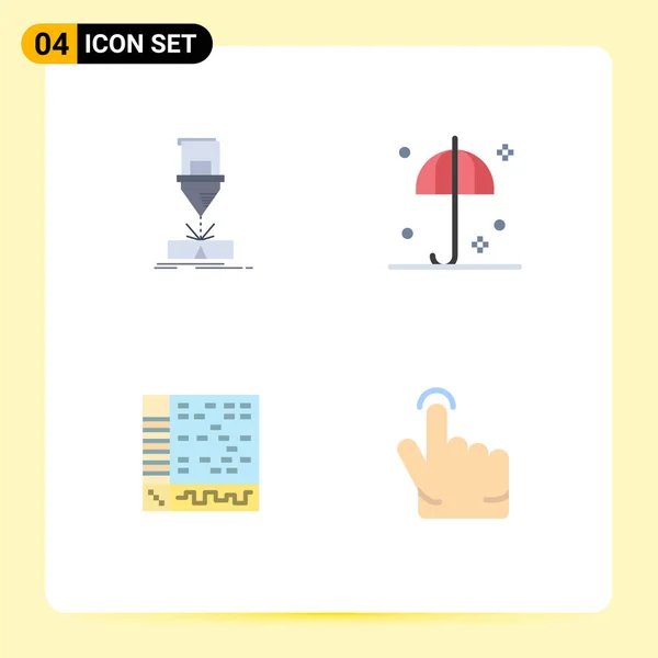 Set Commercial Flat Icons Csomag Vágás Ableton Lézer Biztonság Audio — Stock Vector