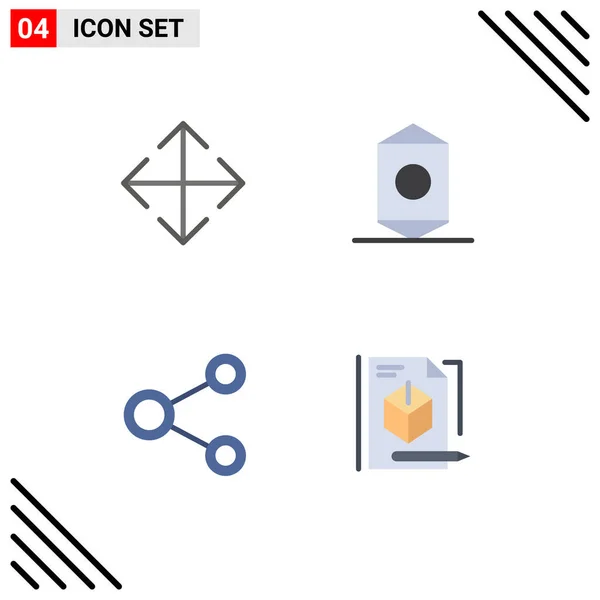 Stock Vector Icon Pack Line Signs Symbols Arrow Network Candy — Stock Vector