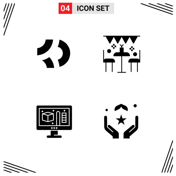 Set Von Modernen Symbolen Symbole Zeichen Für Spielkredite Kreative Kryptowährung — Stockvektor