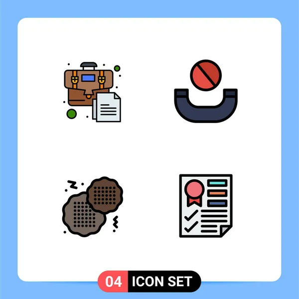 Stock Vector Icon Pack Line Signs Symbols Bag Fast Document — 스톡 벡터