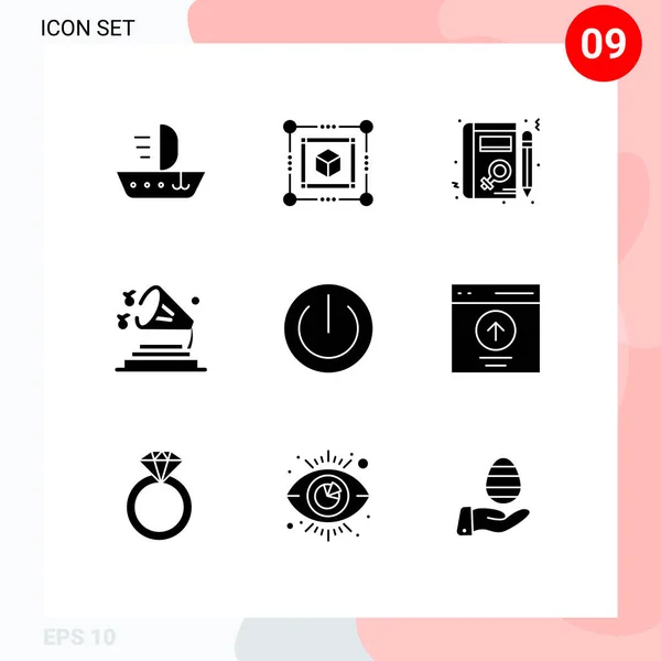 Iconos Creativos Signos Símbolos Modernos Electrónica Botón Perfil Volumen Sonido — Vector de stock