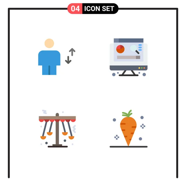 Flat Icon Konzept Für Websites Mobile Und Apps Avatar Schaukel — Stockvektor