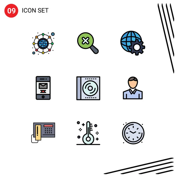 Universal Icon Symbols Group Modern Filledline Flat Színek Lemez Kompakt — Stock Vector