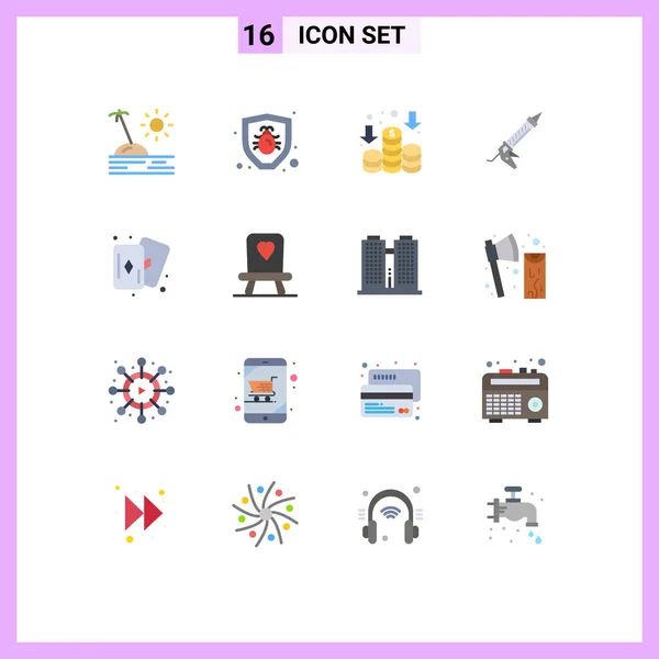 User Interface Flat Color Pack Modern Signs Symbols Card Χόμπι — Διανυσματικό Αρχείο
