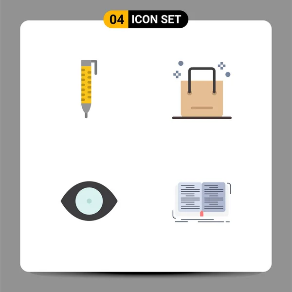 User Interface Pack Basic Flat Icons Pen Face Bag Shop — Stock Vector