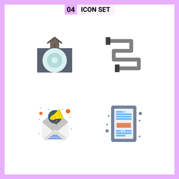 Editable Vector Line Pack Simple Flat Icons Earthquake Email Marketing — Stock Vector