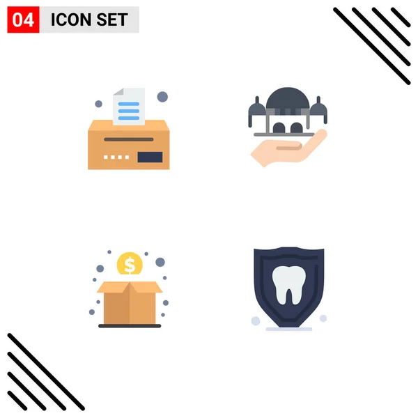 Set Modern Icons Symbols Signs Bill Funding Mosque Donation Insurance — Stock Vector
