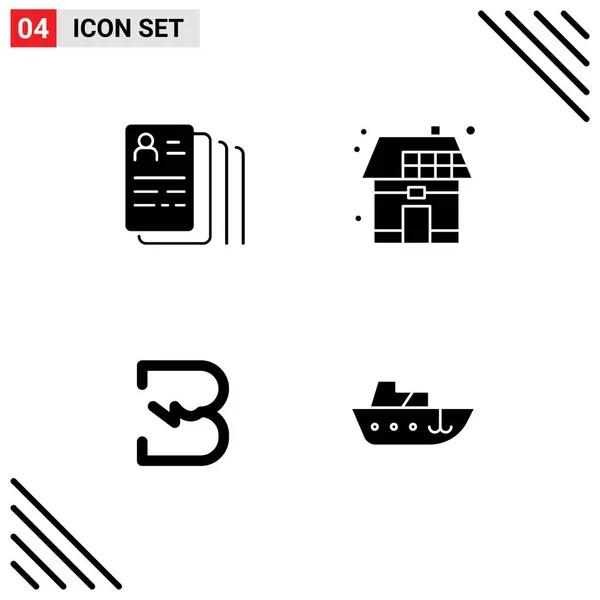 Solid Glyph Pack Universal Symbols Document Burst Search House Crypto — Stock Vector