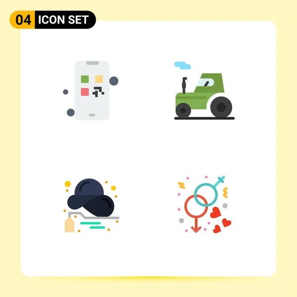 Group Modern Flat Icons Set Growing Discount Pay Transport Sale — Stock Vector