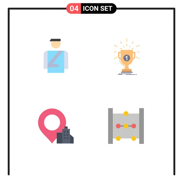 Set Modern Icons Symbols Signs Bellboy Location Service Prize Hotel — Stock Vector