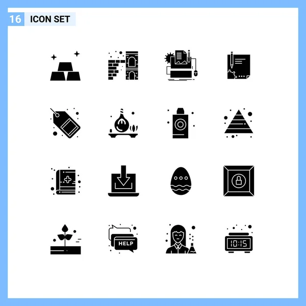 Creative Icons Modern Signs Symbols Sign Page Paper File Contract — Stock Vector