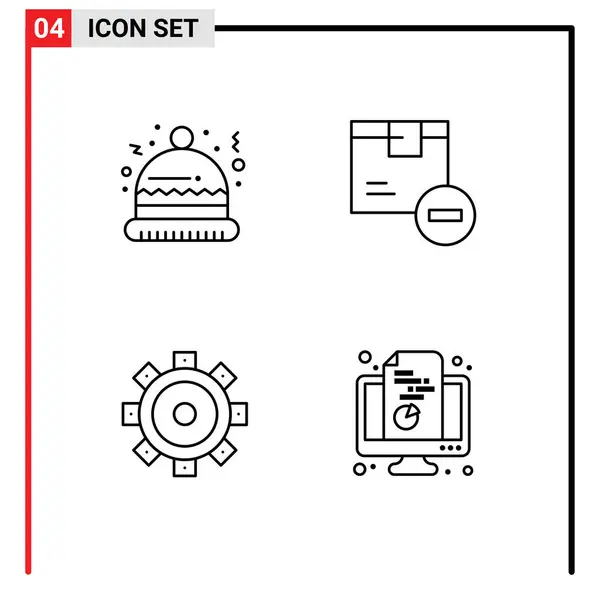 Concepto Línea Para Sitios Web Móviles Aplicaciones Navidad Construcción Caja — Vector de stock