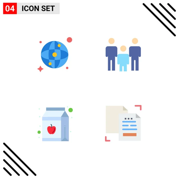 Modern Set Flat Icons Symbols World Pack Family Health Content — Stock Vector