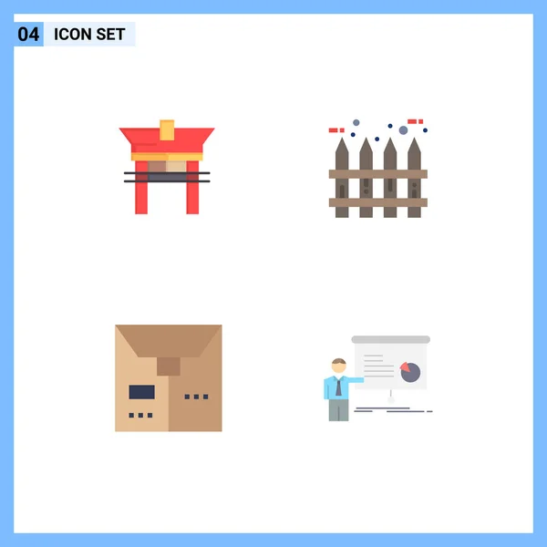 Flat Icon Pack Van Universele Symbolen Van Poort Chinees Realty — Stockvector