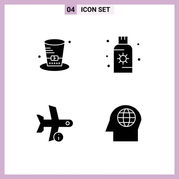 Stock Vector Icon Confezione Segni Simboli Linea Giorno Volo Usa — Vettoriale Stock