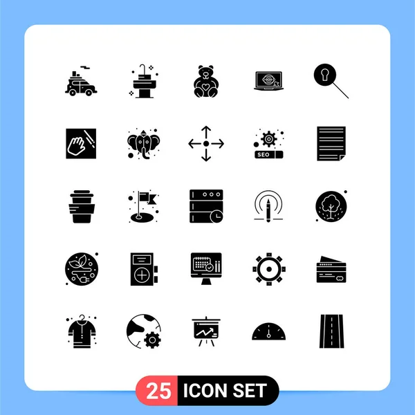 Universal Icon Symbols Group Modern Solid Glyphen Secret Keyhole Love — Stockvektor