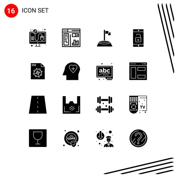 Creative Icons Modern Signs Symbols Processing Unlock Corner Mobile Application — Stock Vector