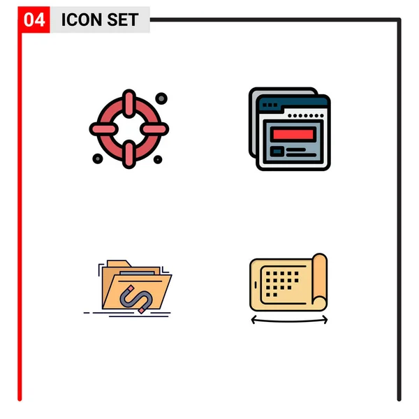 Conjunto Iconos Interfaz Usuario Moderna Símbolos Signos Para Seguros Archivo — Vector de stock