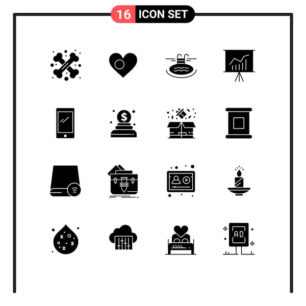 Creative Icons Modern Signs Symbols Presentation Meeting Country Lecture Hotel — Stock Vector