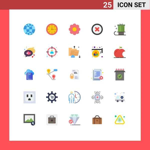 Universal Icon Symbols Group Modern Flat Colors Present Gift Pot — Διανυσματικό Αρχείο