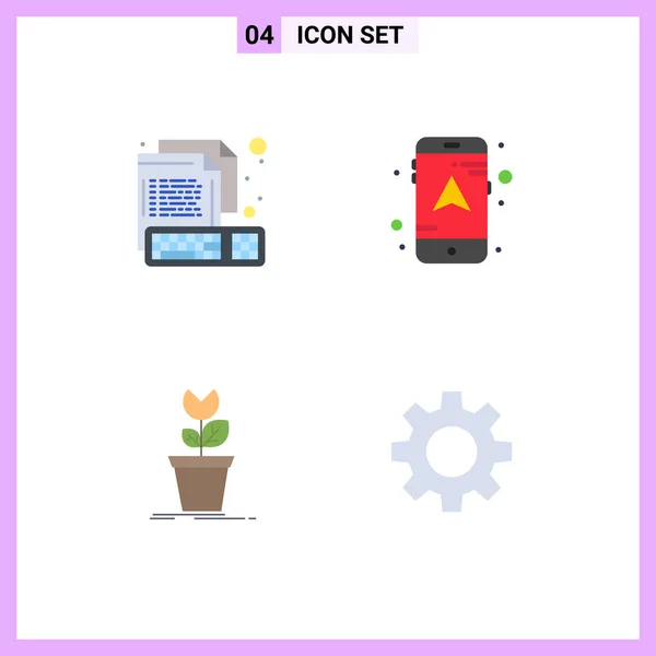 Flat Icon Concept Voor Websites Mobiele Apps Codering Spel Toetsenbord — Stockvector