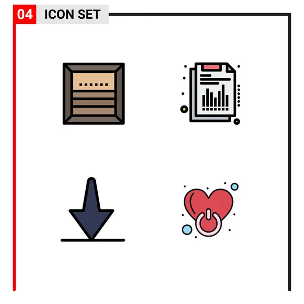 Conjunto Iconos Interfaz Usuario Moderna Símbolos Signos Para Caja Flecha — Vector de stock