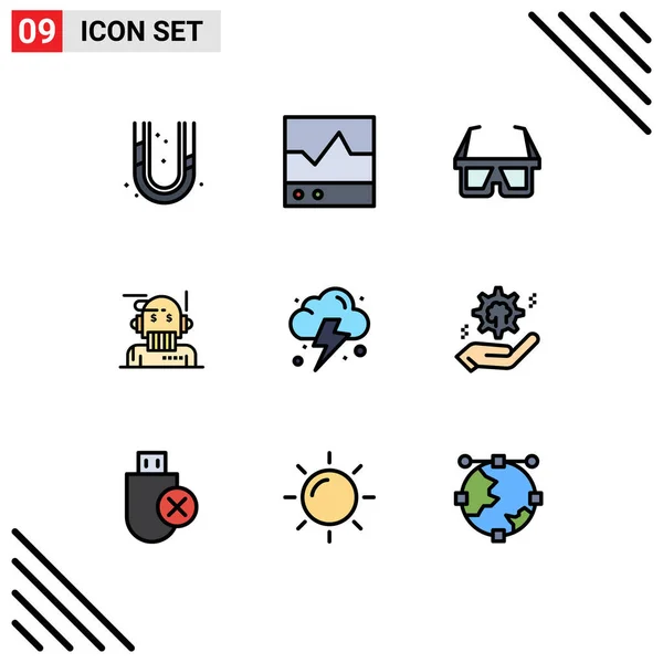 Universal Icon Group Modern Filleline Flat Colors Elements — стоковый вектор