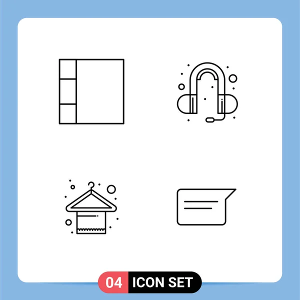 User Interface Line Pack Moderner Zeichen Und Symbole Für Gitter — Stockvektor