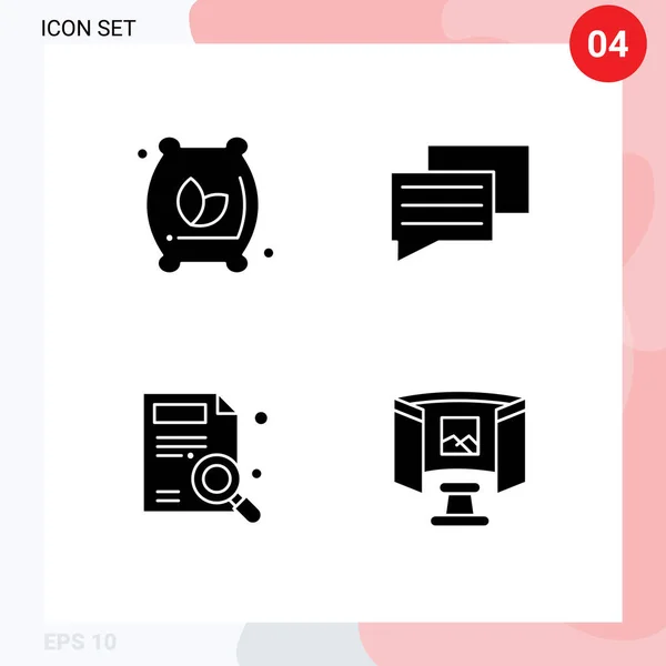 Conjunto Iconos Interfaz Usuario Moderna Símbolos Signos Para Harina Informe — Archivo Imágenes Vectoriales