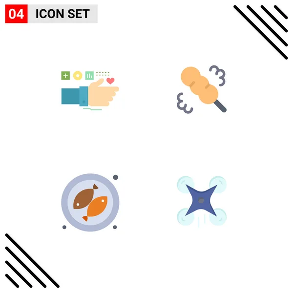 Creative Icons Modern Jelek Szimbólumok Monitoring Hal Szív Poroló Technológia — Stock Vector