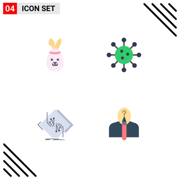 Set Van Vector Flat Icons Grid Voor Robbit Chip Biochemie — Stockvector