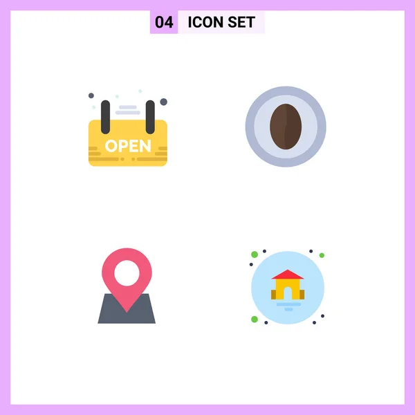 Flat Icon Pack Universal Symbols Open Location Board Drink Marker — Stockový vektor