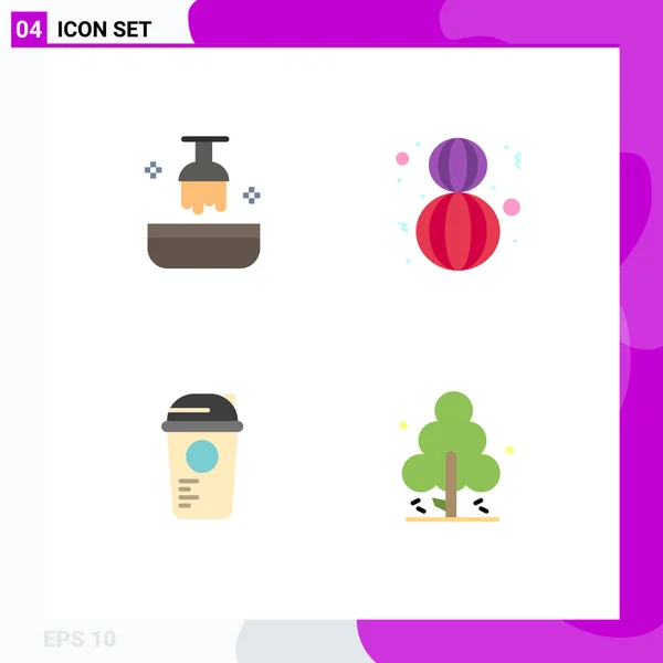 Pictograma Conjunto Simples Iconos Planos Belleza Juego Salón Encantador Deportes — Vector de stock