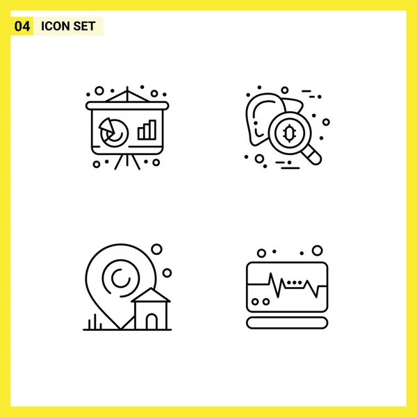 Set Modern Icons Symbols Signs Business Location Finance Organ House — Stock Vector