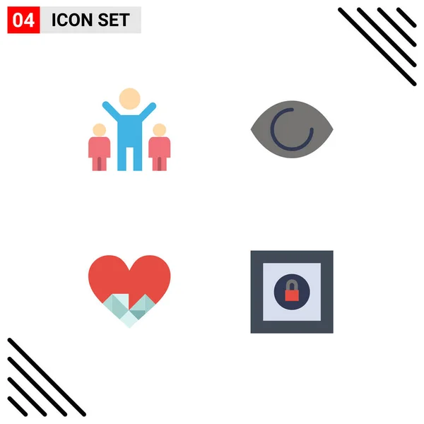 Groep Van Modern Flat Icons Set Voor Bedrijf Zoals Oog — Stockvector