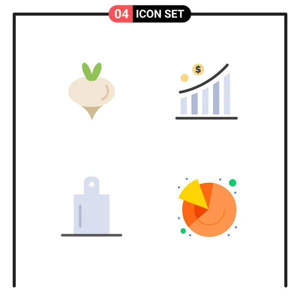 Pictogram Set Simple Flat Icons Food Prepare Spring Money Financial — 스톡 벡터