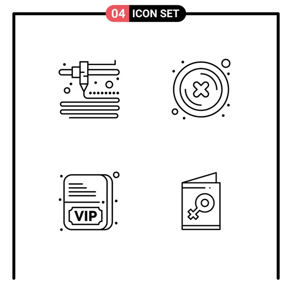 Stock Vector Icon Pack Líneas Signos Símbolos Para Modelado Tarjeta — Vector de stock