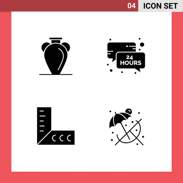 Set Van Commercieel Solid Glyphs Pakket Voor Cultuur Geometrie Natie — Stockvector