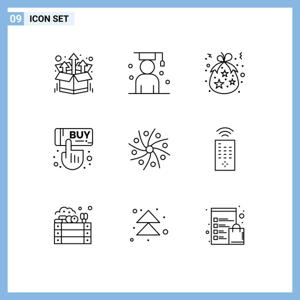 Universal Icon Symbols Group Modern Outlines Hand Kaufen Student Sale — Stockvektor