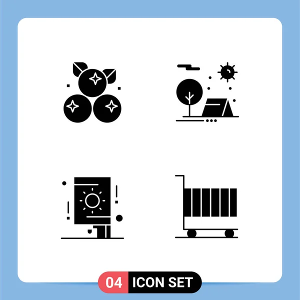 Ensemble Symboles Modernes Icônes Interface Utilisateur Signes Pour Baie Célébration — Image vectorielle