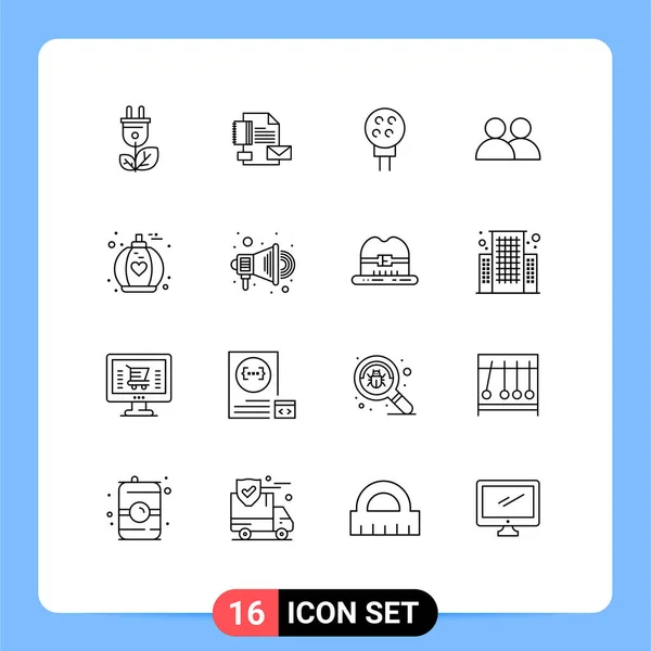 Iconos Creativos Signos Símbolos Modernos Fragancia Usuario Identidad Contacto Deporte — Archivo Imágenes Vectoriales