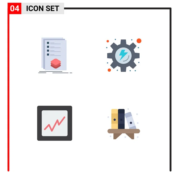 Flat Icon Koncept Pro Webové Stránky Mobilní Apps Kategorie Graf — Stockový vektor